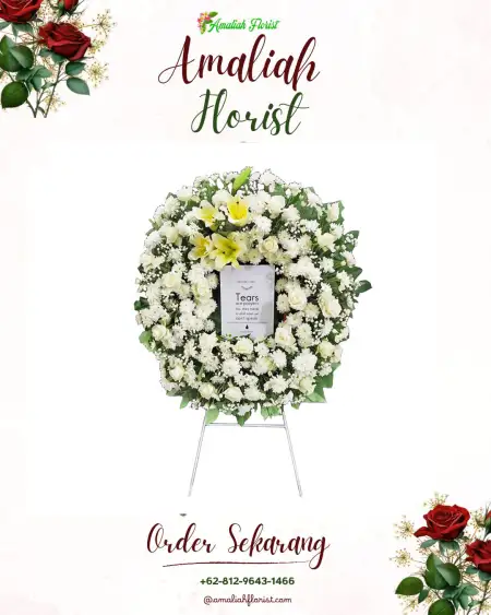 Krans Bunga Duka Putih Doh